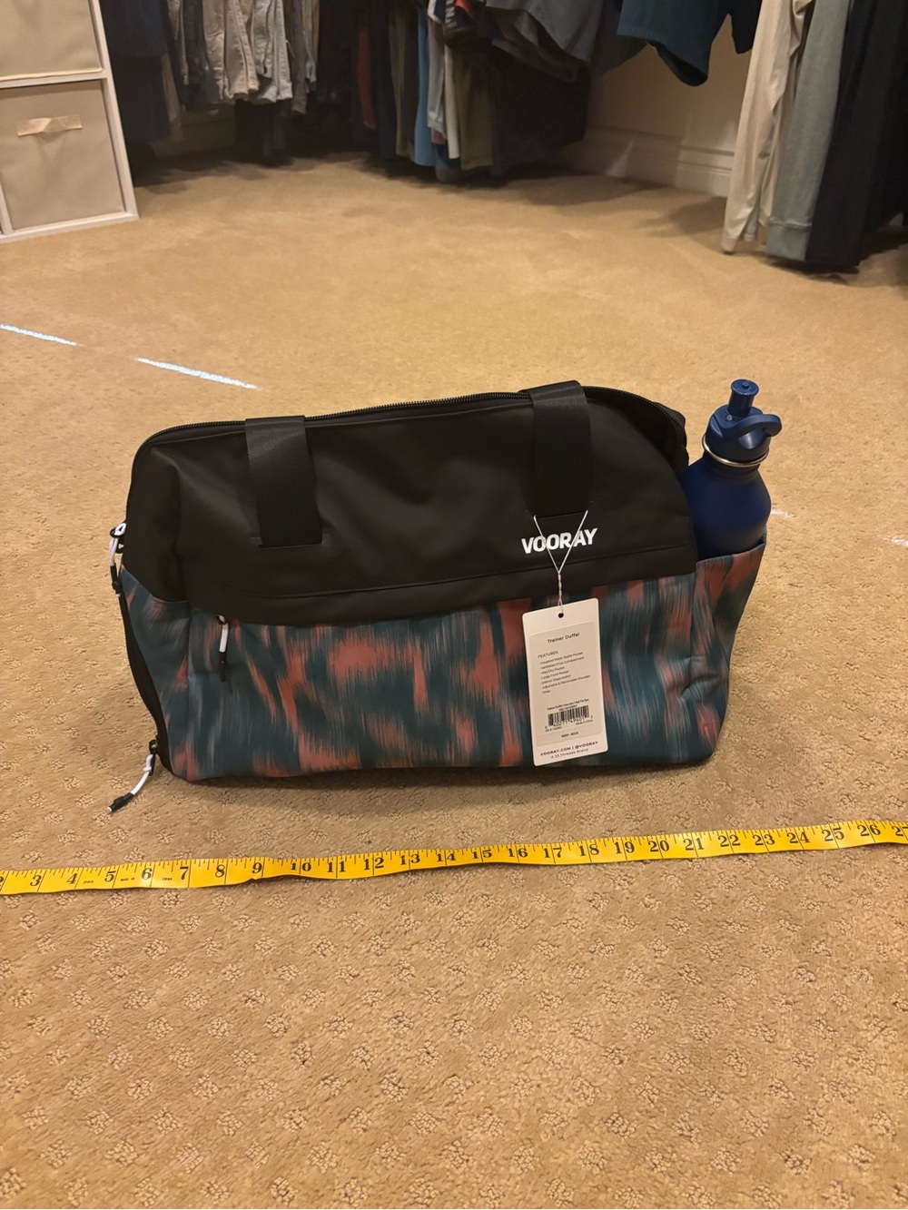 NWT Vooray Trainer Duffel Bag Ikat Tie Dye Gym Yoga Travel Shoe Compartment